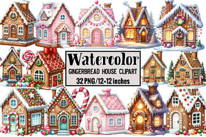 Gingerbread House Clipart, an Illustration by Design Market