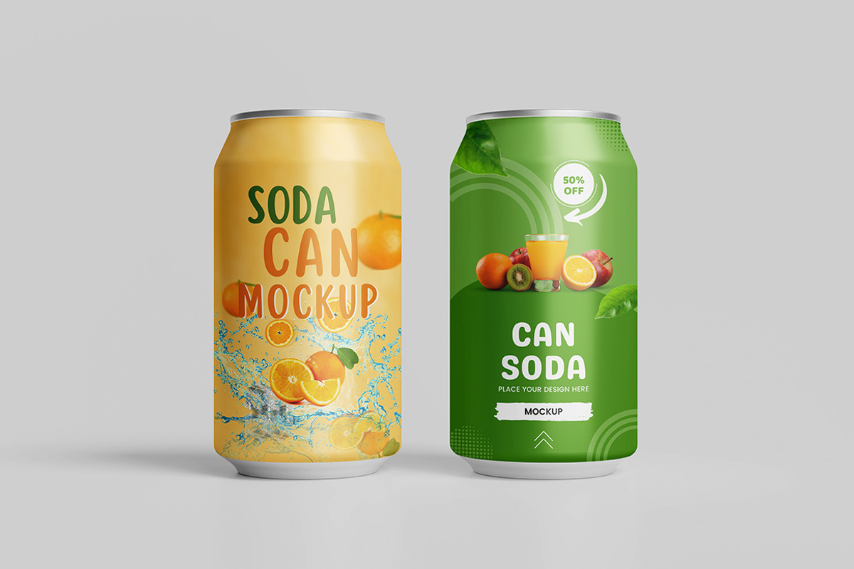 Soda Can Mockup, a Cups & Container Mockup by Indah (Photo 6 of 7)