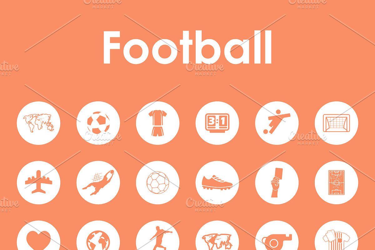 36 FOOTBALL simple icons, an Outline Icon by Palau (Photo 2 of 4)