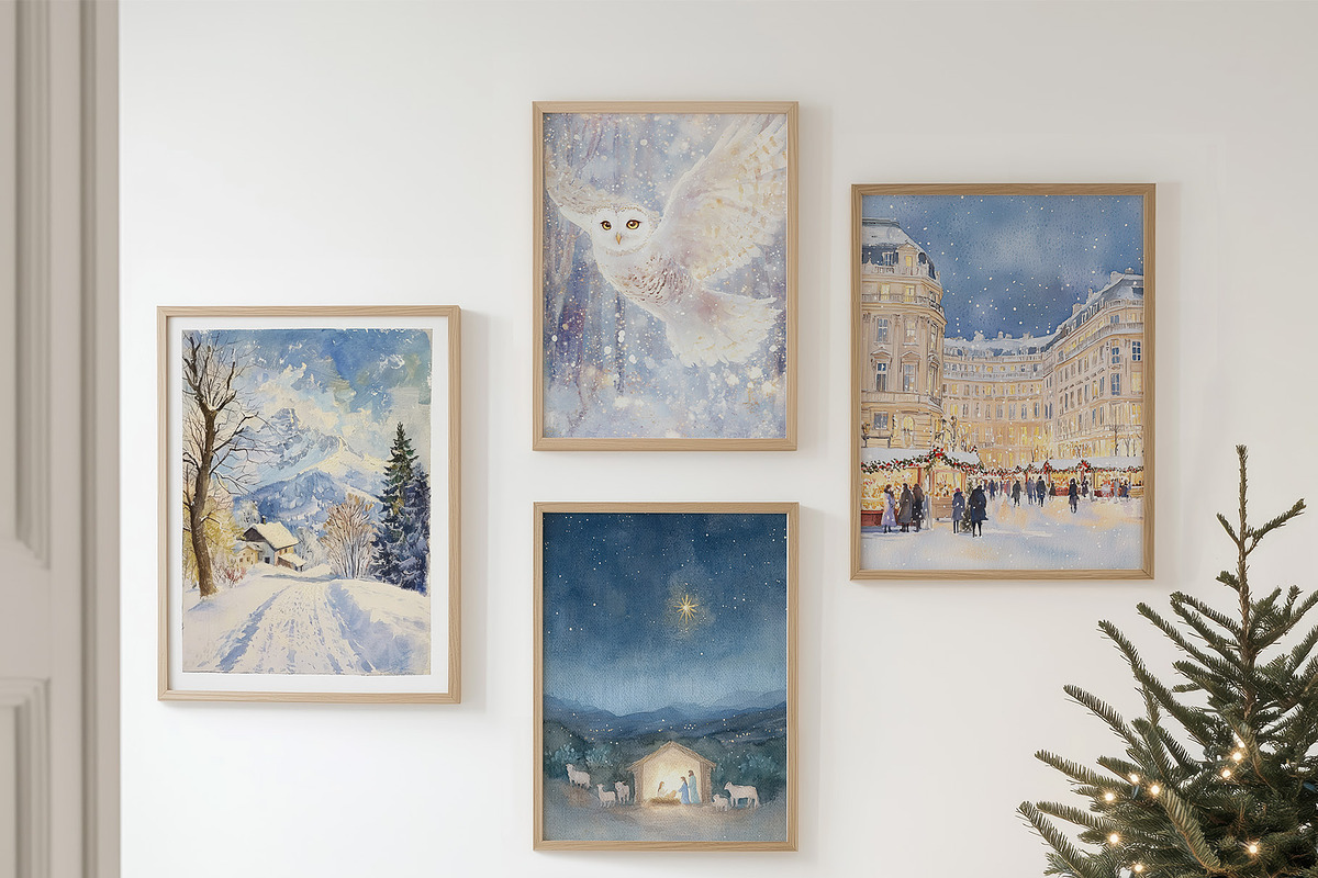 TRADITIONAL CHRISTMAS Art Prints, a Background Graphic by alenaganzhela (Photo 7 of 9)