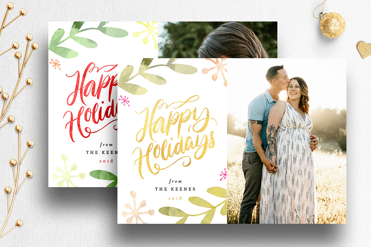 Christmas Card Photoshop Template 09, a Card Template by Nifty Template Studio (Photo 2 of 11)