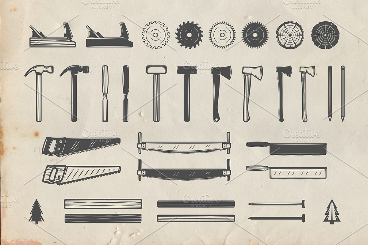 Vintage Carpentry Emblems part 3, a Branding & Logo Template by AkimD (Photo 7 of 7)