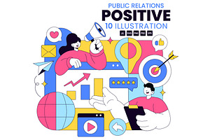 10 Public Relations Positive, a Person Illustration by denayunebgt