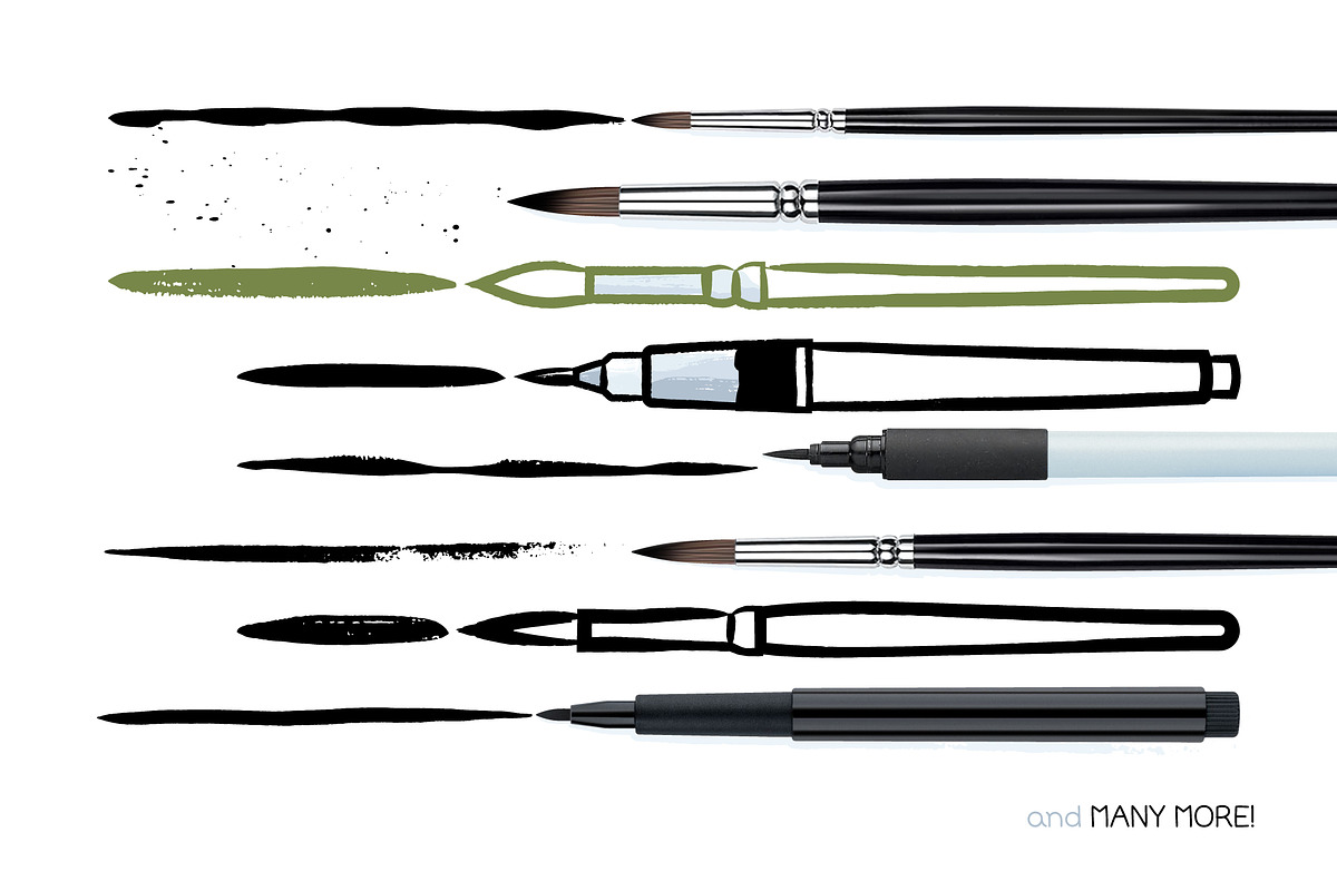Round Ink Brushes & Splatters, a Brush Add-On by Side Project (Photo 4 of 7)