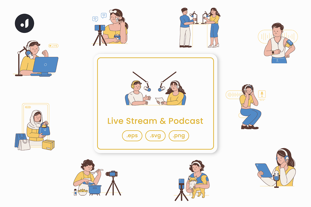 Live Stream & Podcast Illustration, an Object Graphic by Jump Studio (Photo 1 of 12)