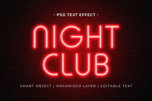 Neon Night Club Text Effect