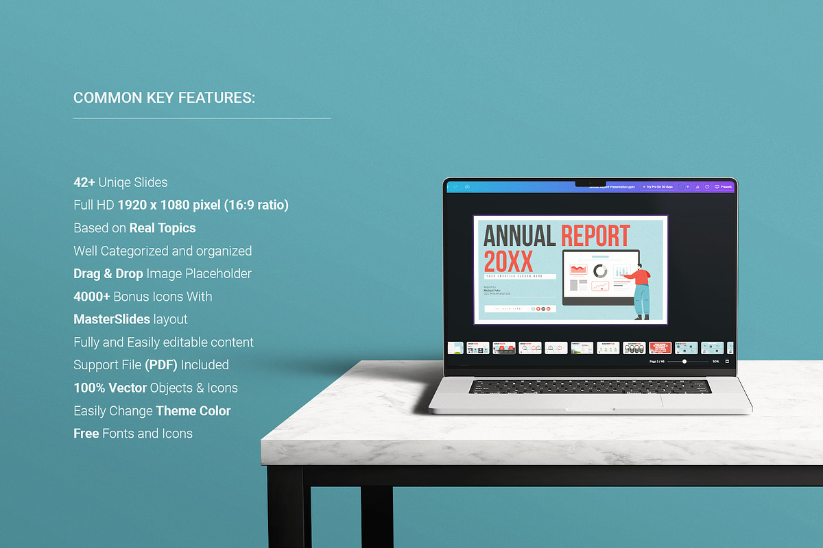 Annual Report Presentation Template, a Presentation Template by ArtisanaAura (Photo 3 of 12)