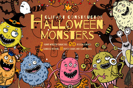 Halloween monsters clipart