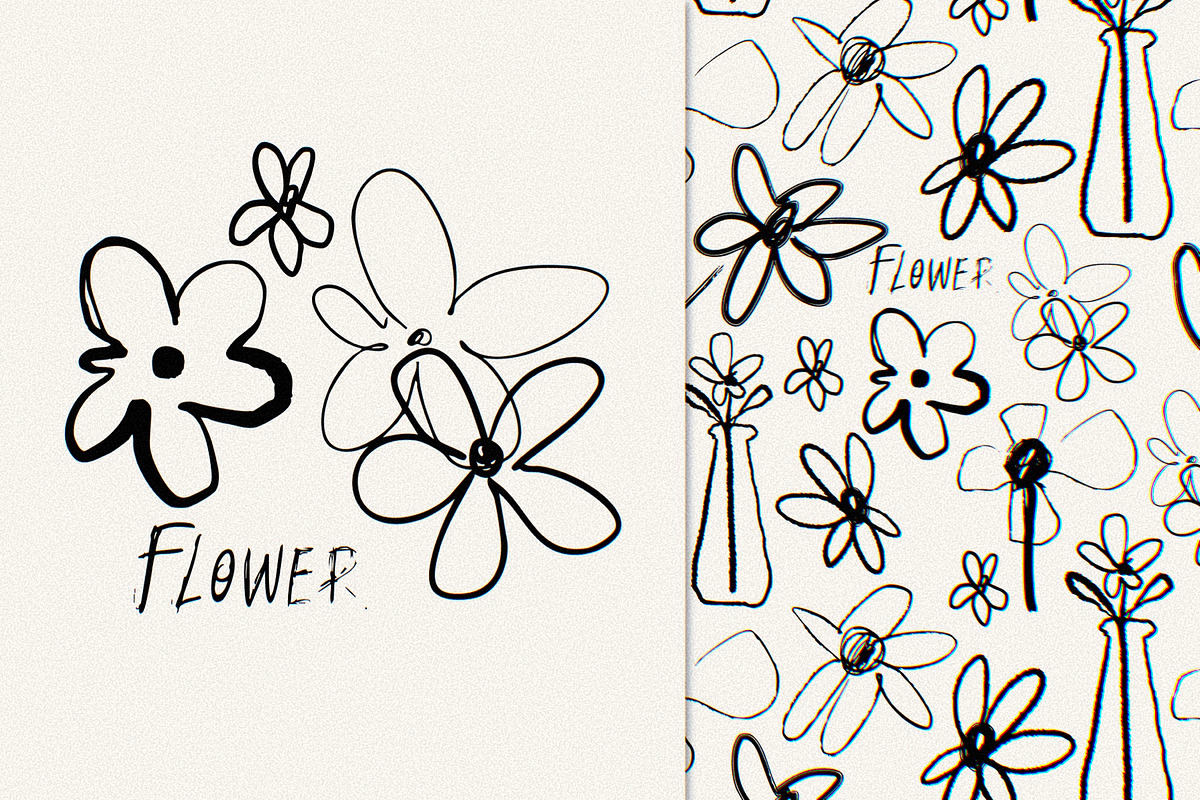 Scribbled flowers, a Decorative Illustration by Twisted Tail (Photo 1 of 6)