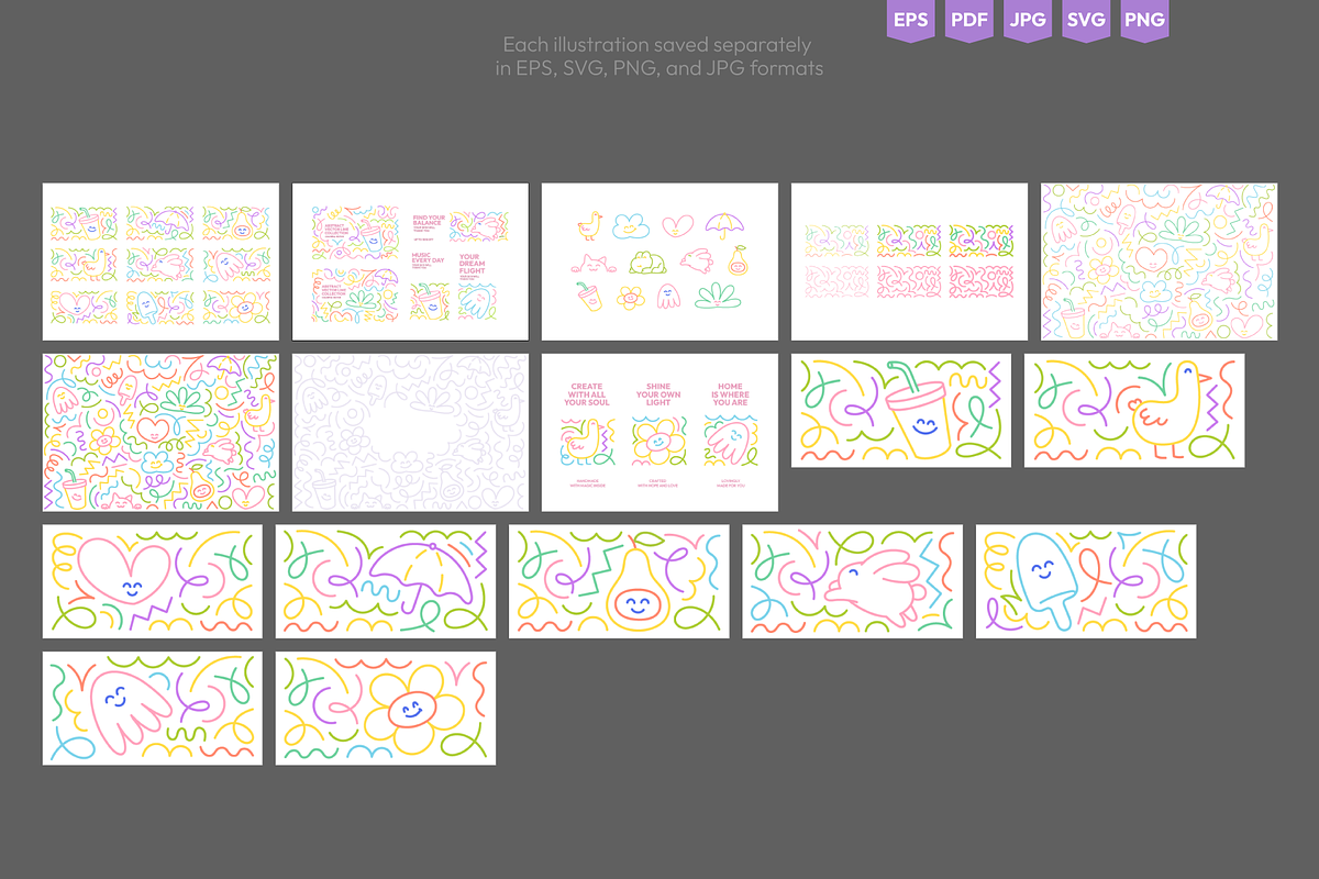 Playful Doodle Vector Pack, an Illustration by Ilia Design (Photo 9 of 10)