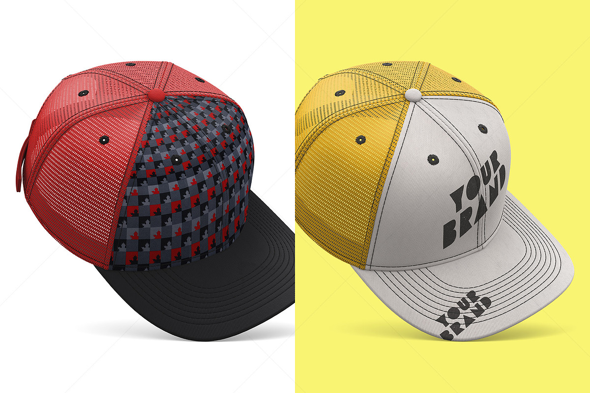 Trucker Cap Mockup – Angled View, a Hat Mockup by LESZ Design (Photo 4 of 5)