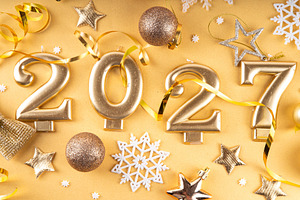 Merry Christmas Happy New Year 2027 background, a Photo by Rimma