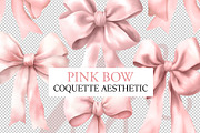 Cute Pink Coquette Bows, 5 PNG's, an Object Graphic by HaywireMedia & Mockups (Thumbnail 3 of 3)