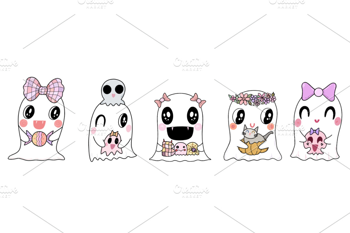 Retro Groovy Baby Ghost, a Seasonal Illustration by Sense Library (Photo 5 of 9)