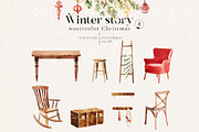 Winter story-watercolor Christmas, a Seasonal Illustration by Pamyatka Shop (Thumbnail 12 of 27)