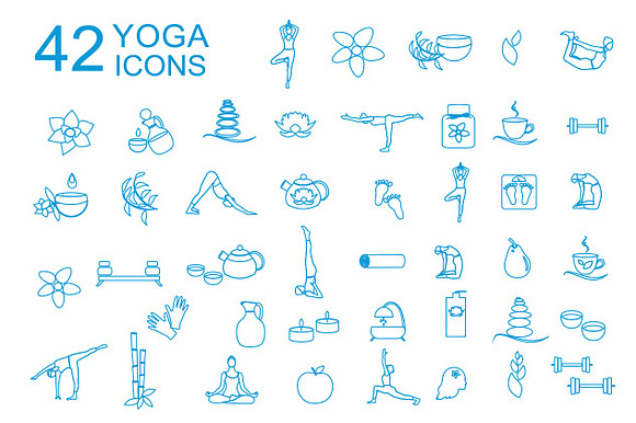 Spa And Linear Yoga Icons