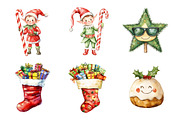 Funny Quirky Watercolor Christmas, an Illustration by Design Market (Thumbnail 4 of 4)