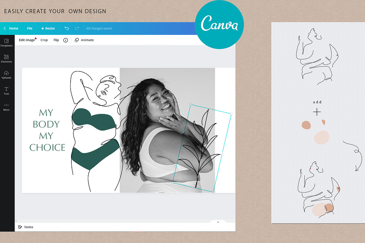 Curvy BODY POSITIVE art Velvet Jade, an Illustration by brialinas (Photo 9 of 13)