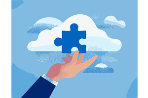 Hand jigsaw piece. Businessman arm, a Person Illustration by Stock-Smart-Start