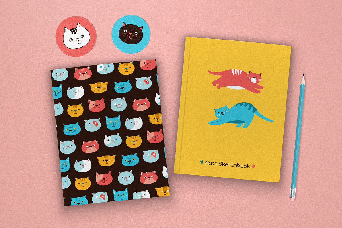 Cute cats and Kittens faces set, an Animal Illustration by Neliakott ♥ (Photo 5 of 8)