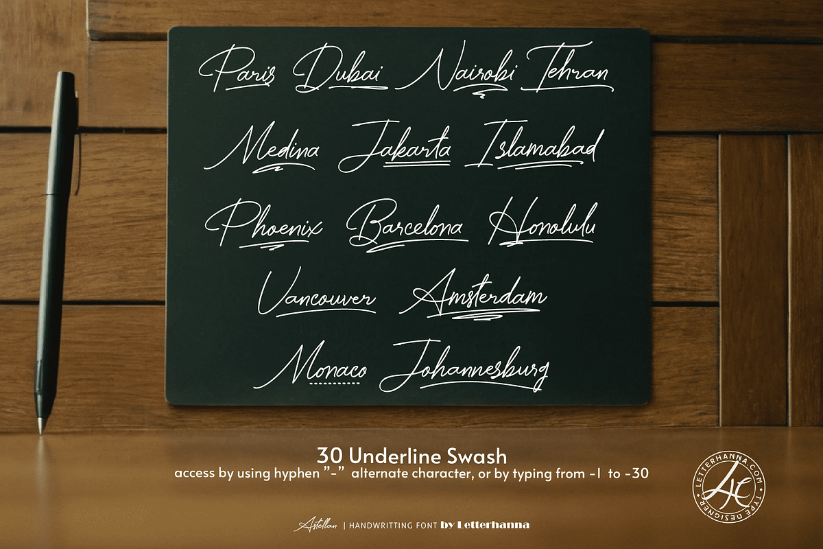 Astellan Font, a Handwritten Font by Letterhanna Studio (Photo 3 of 25)