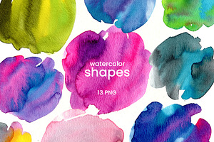 Hand-drawn Vibrant Watercolor Spots