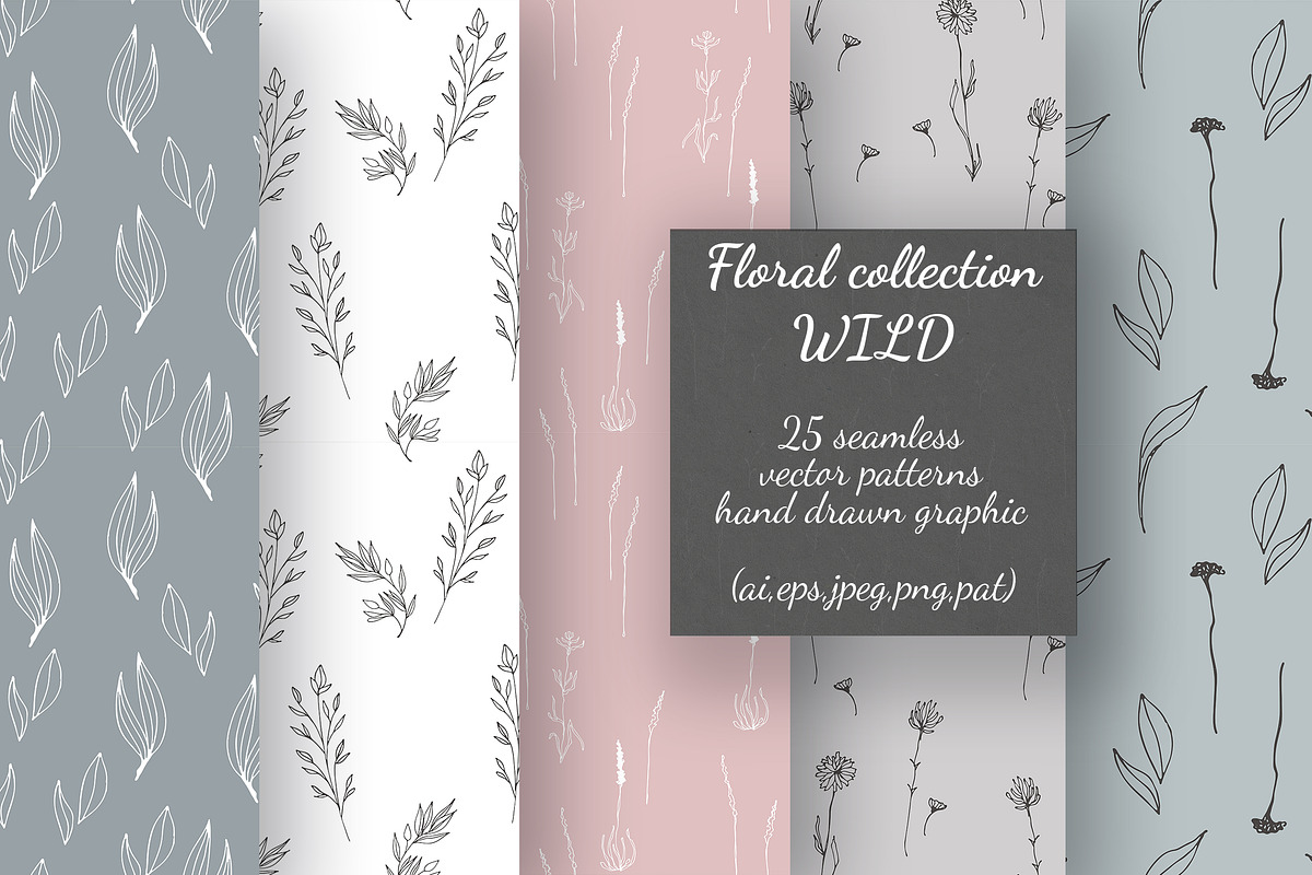 Wild flower patterns, a Pattern Graphic by CARROTDESIGN (Photo 1 of 5)
