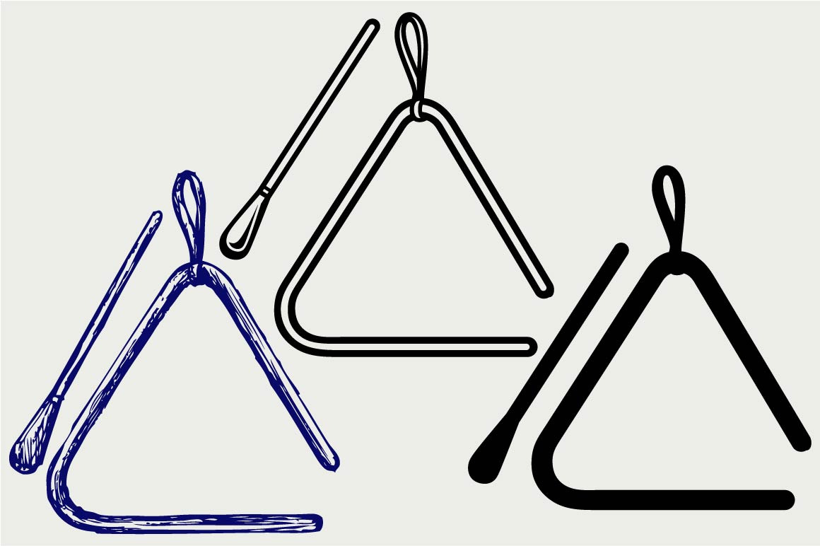 Musical triangle SVG, an Outline Icon by LineworkStock