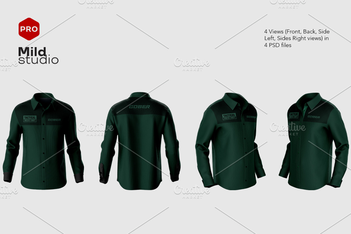 Tactical Dress Shirt V.04 Mockup, a Shirt Mockup by Mildstudio (Photo 1 of 6)