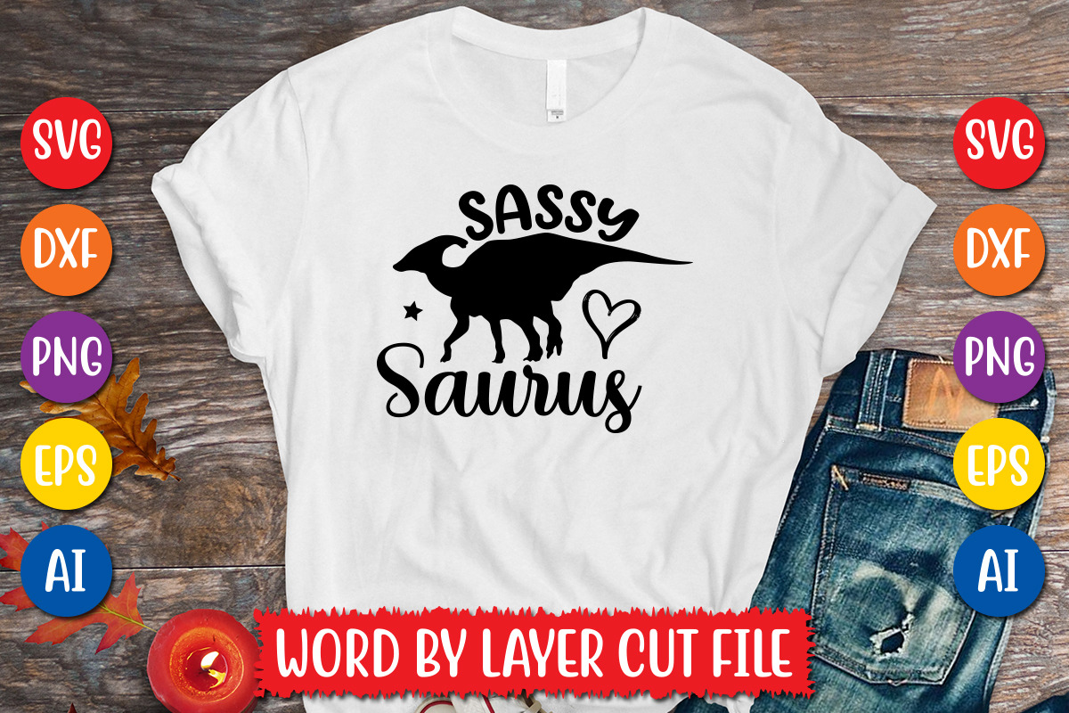 Sassy Saurus cut file, an Object Graphic by MegaSVGArt | Creative Market