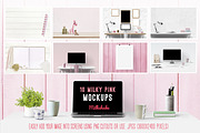 pink background & mockup bundle, a Texture Graphic by PinkJellyfish (Thumbnail 2 of 11)