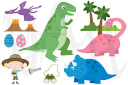 Dinosaurs Clip Art, an Illustration by YenzArtHaut (Thumbnail 1 of 2)