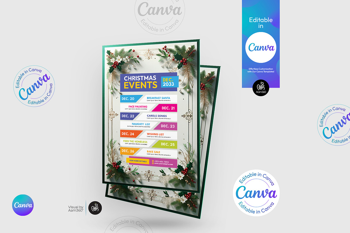 Christmas Event Schedule Flyer, a Flyer Template by Aam360 (Photo 3 of 3)
