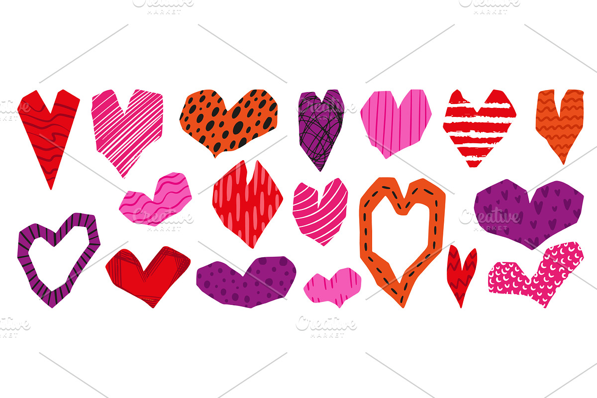 Cutout paper hearts. Abstract heart, an Illustration by Valerie Bodnar