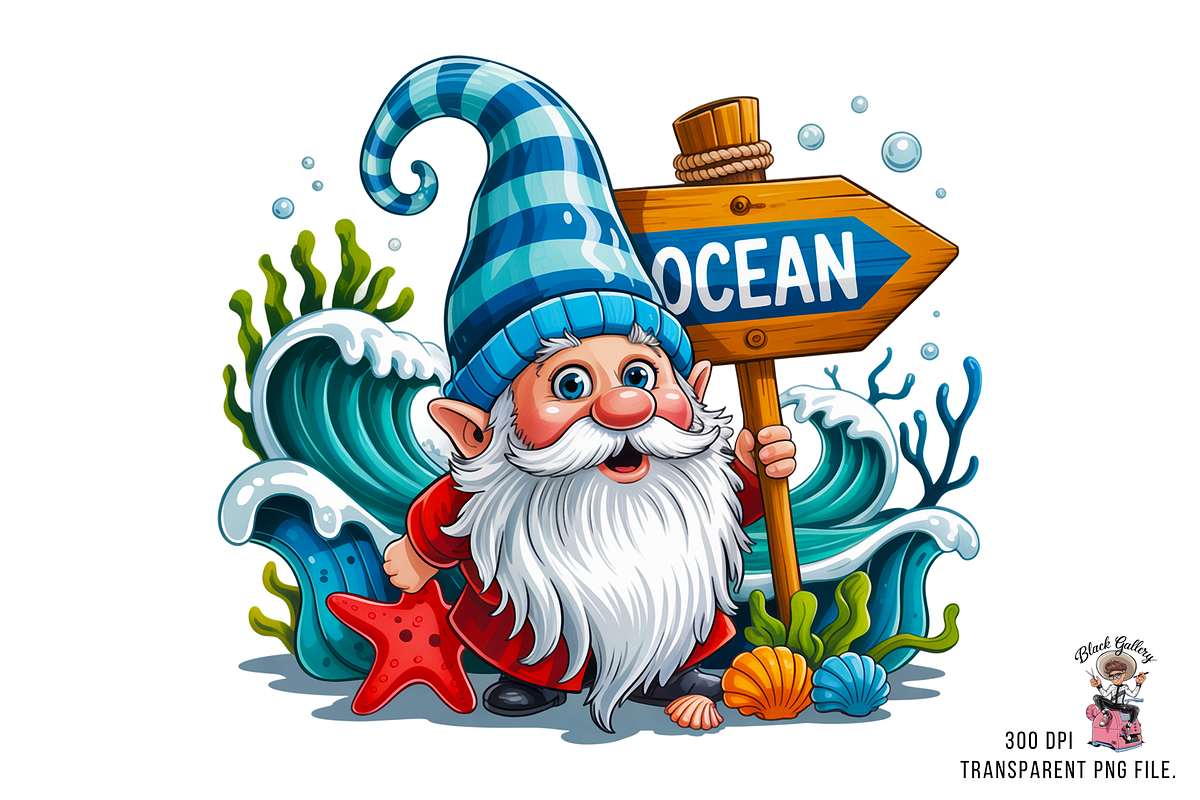 Beach Gnome Summer PNG Bundle, a Graphic by Clipart Studio (Photo 7 of 12)