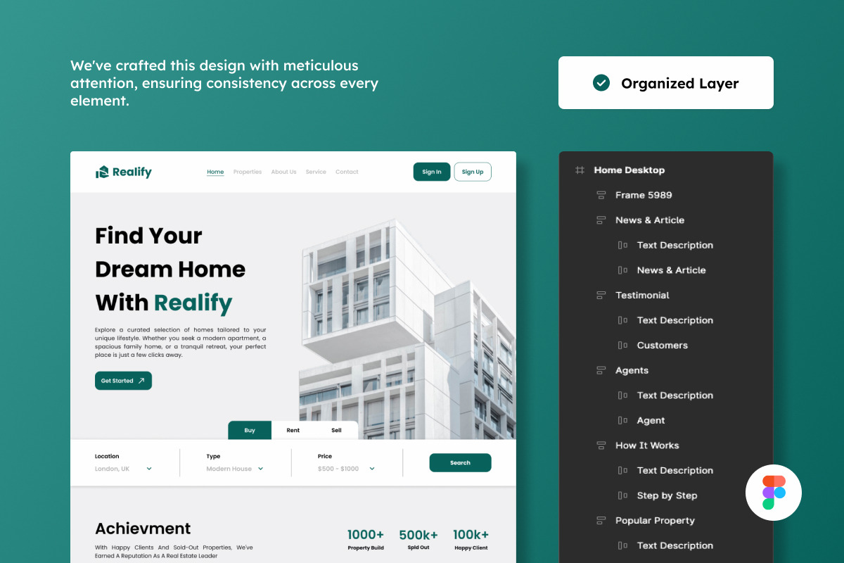Realify - Real Estate Landing Page, a Landing Page Template by trabaskriya (Photo 2 of 5)