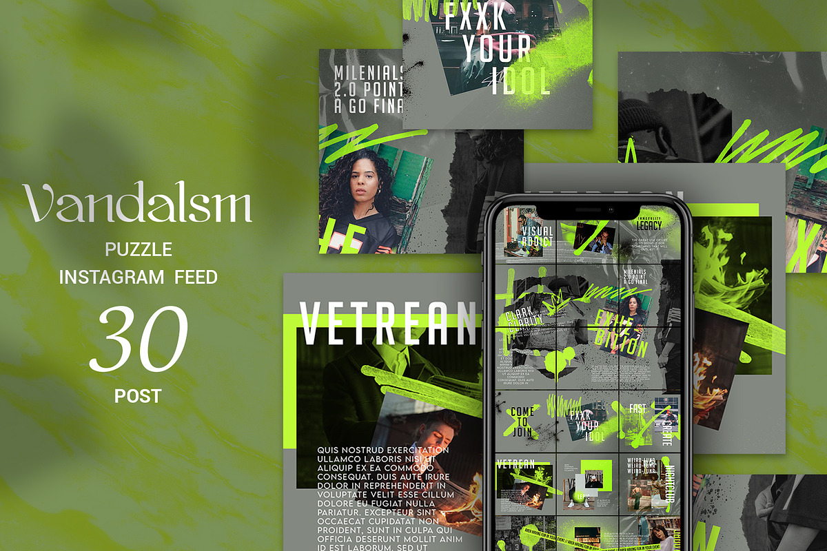 Vandalsm Puzzle Instagram Feed, a Social Media Template by Azruca (Photo 1 of 7)