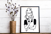 Black & White Mother's Day Clipart, a Person Illustration by Patterns for Dessert (Thumbnail 3 of 4)