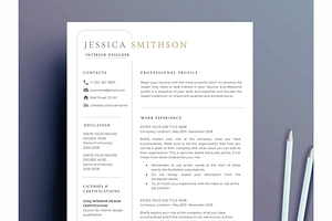 Interior Designer Resume Template, a Resume Template by Climbwithelevator