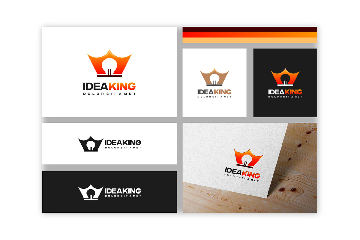 Set of Idea king logo designs, a Branding & Logo Template by Lucky Creative (Photo 5 of 5)