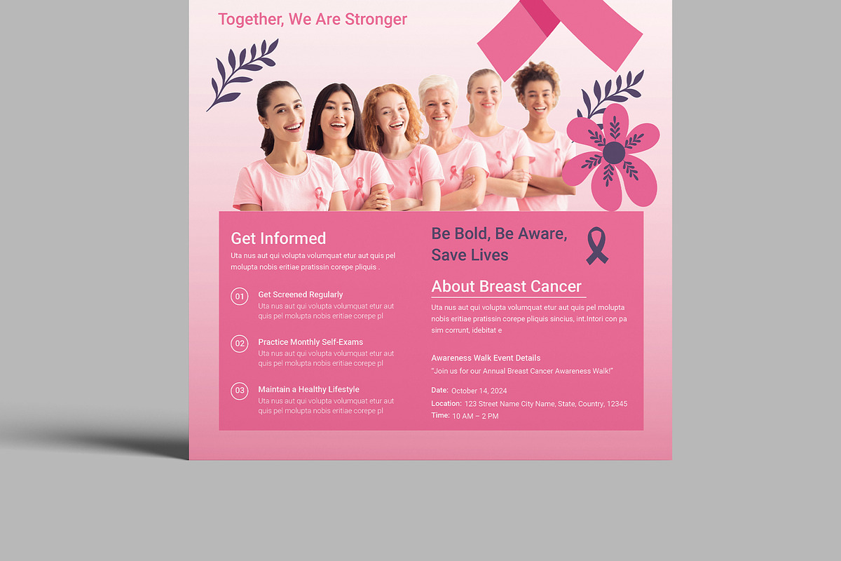 Breast Cancer Awareness flyer, a Flyer Template by MightyDesign (Photo 3 of 8)