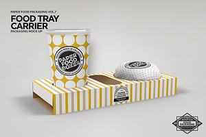 Food Tray Carrier Packaging Mockup