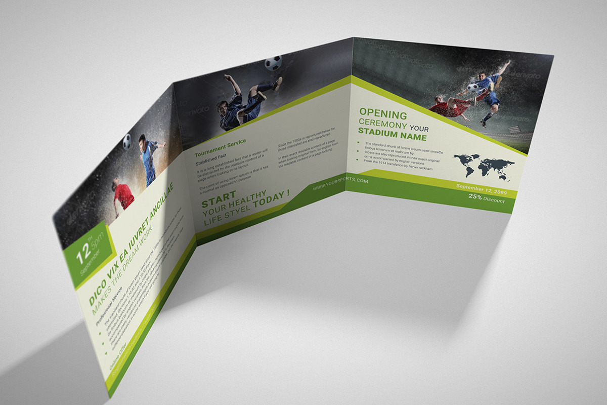 Square Sport Trifold Brochure, a Brochure Template by Dotnpix (Photo 7 of 7)