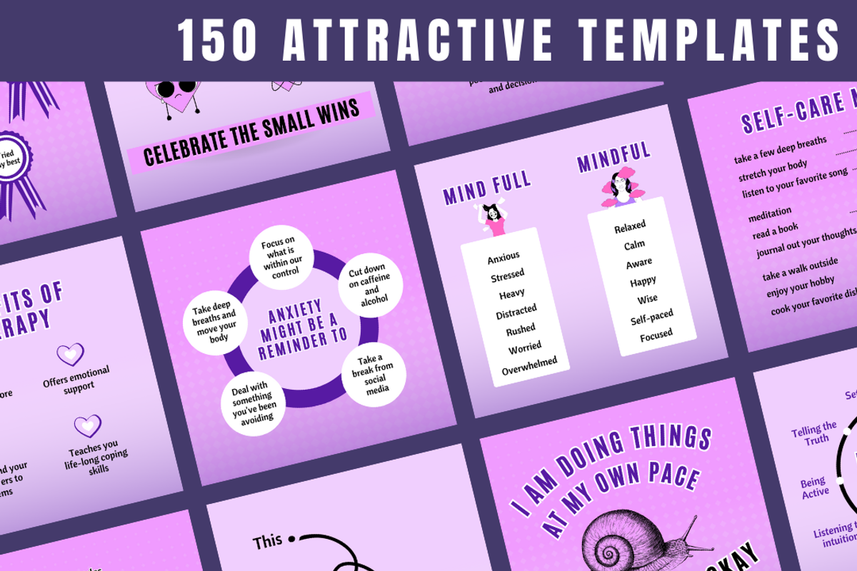 Mental Health Instagram Templates, a Social Media Template by Your Social Bae (Photo 5 of 6)