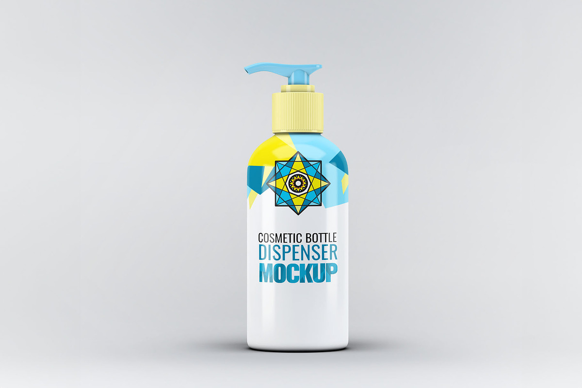 Cosmetic Bottle Dispenser Mock-Up, a Product Mockup by Xtrahive