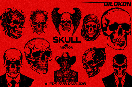 Skull Vector Pack, SVG Bundle