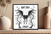 Bat Bow Crazy PNG, Funny Halloween, an Illustration by DreamCafeArt (Thumbnail 5 of 7)
