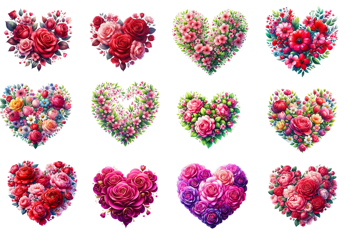 Valentine Floral Heart Clipart, an Illustration by Designworld (Photo 2 of 5)