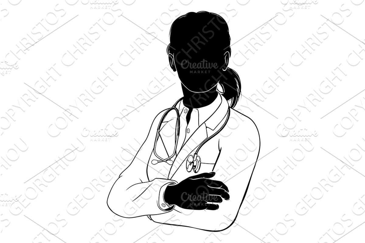 Doctor Woman Silhouette, a Healthcare Illustration by Christos Georghiou