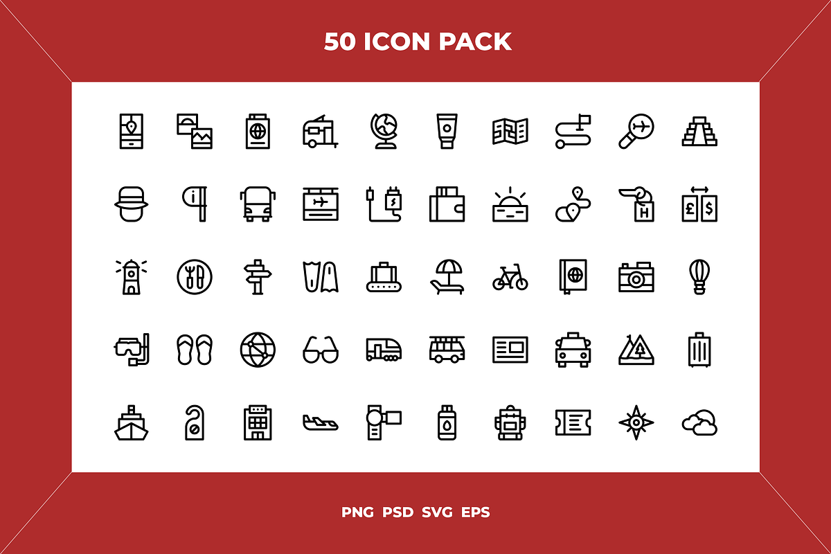 Tourism icons, an Outline Icon by Wencory (Photo 1 of 2)